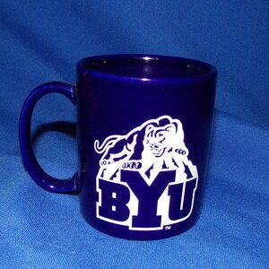 Vintage Brigham Young University BYU Coffee Cup Mug - Blue Porcelain or Ceramic